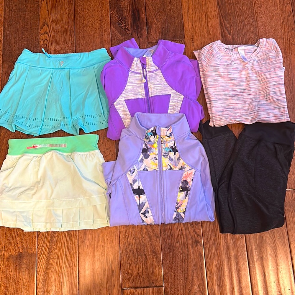 6 piece lot of Ivivva and Zella girls clothing. Sizes 7-10.
